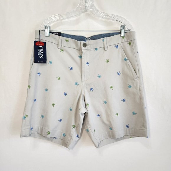 Chaps Shorts Chaps Palm Tree Wash Stretch Shorts 34 Waist X 9